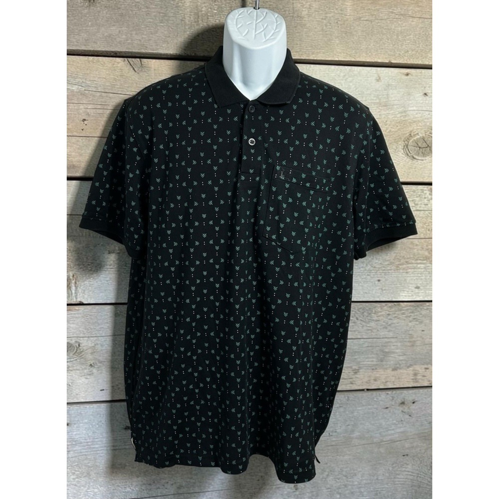 Parx Black Polo Shirt Sz XL Short Sleeve Casual Golf Cotton Blend Chest Pocket